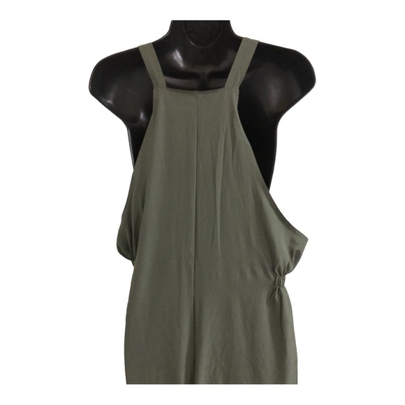 Vanilla‎ star olive green lightweight knotted smock jumpsuit overalls size large - Picture 12 of 16